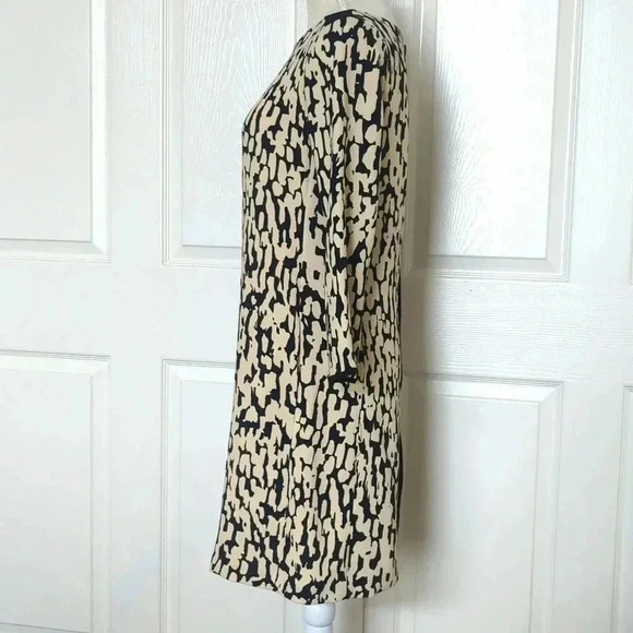 Zara Black and Cream Pattern Dress - Picture 4 of 5